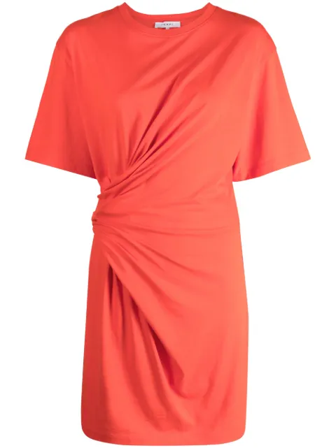 FRAME short-sleeve ruched-detail minidress Red LWKD0472