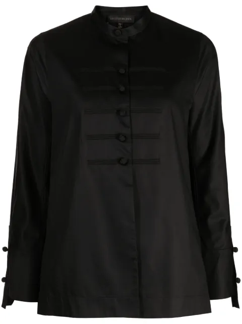 SHIATZY CHEN knotted-button poplin shirt Black 633541
