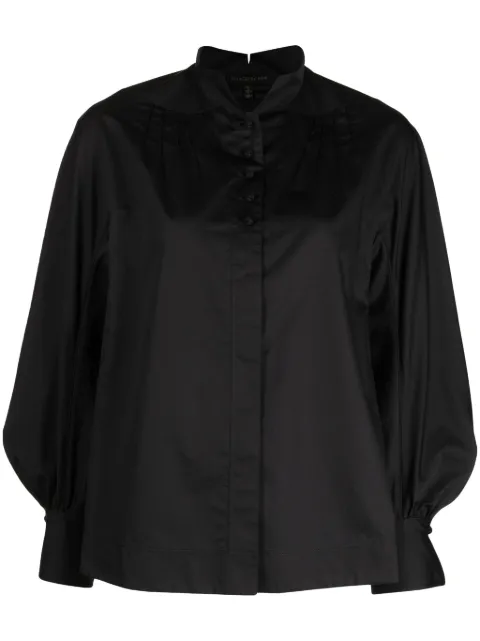 SHIATZY CHEN knotted-button poplin shirt Black 633511