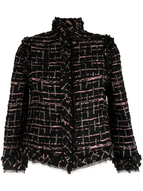 SHIATZY CHEN tweed high-neck jacket Black 633326