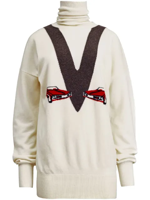 KHAITE Esmal jacquard-knit cashmere jumper White 9476639391