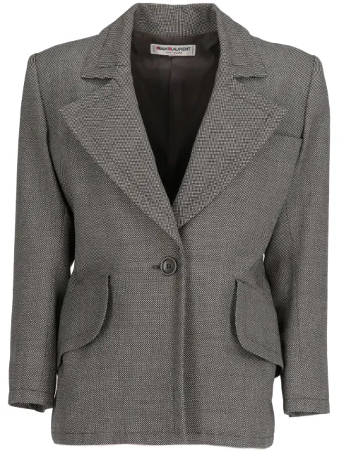 Saint Laurent Pre-Owned 1980 single-breasted wool blazer Grey SAI450BC