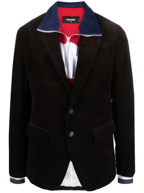 DSQUARED2 layered single-breasted blazer Brown S71BN0922S78132