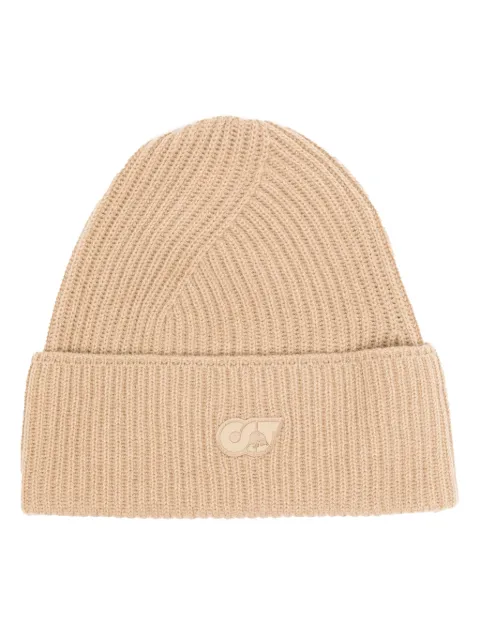 Alpha Tauri logo-patch ribbed-knit beanie Neutrals V1Y602