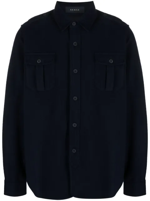 Sease virgin wool-blend shirt jacket Blue WP033TJ109