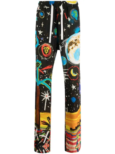Palm Angels Starry Night drawstring trousers Black PMCA143E23FAB0011084
