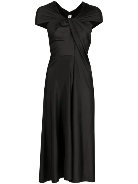 Victoria Beckham cap-sleeve draped dress Black 1423JDR004949A