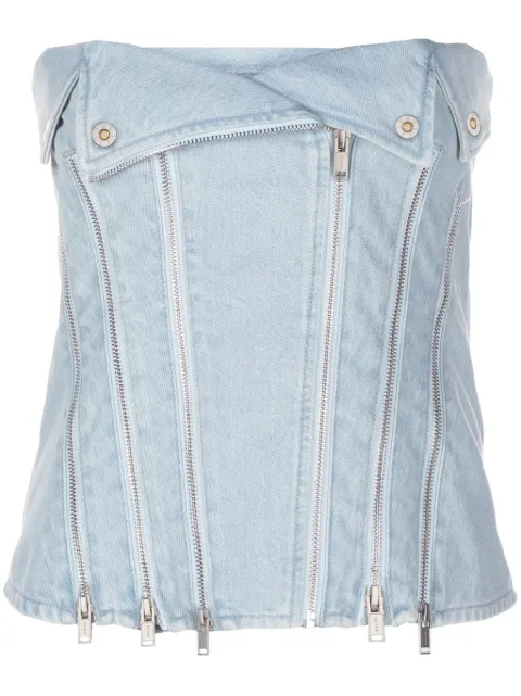 Dion Lee strapless denim top Blue A3616P23