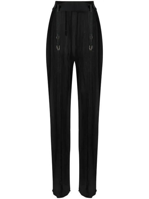 Maison Close logo-print strap sheer trousers Black 561929