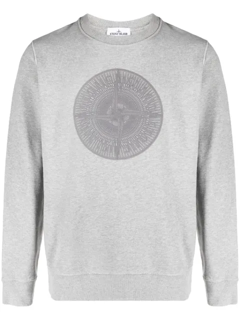 Stone Island logo-embroidered cotton sweatshirt Grey 791566559
