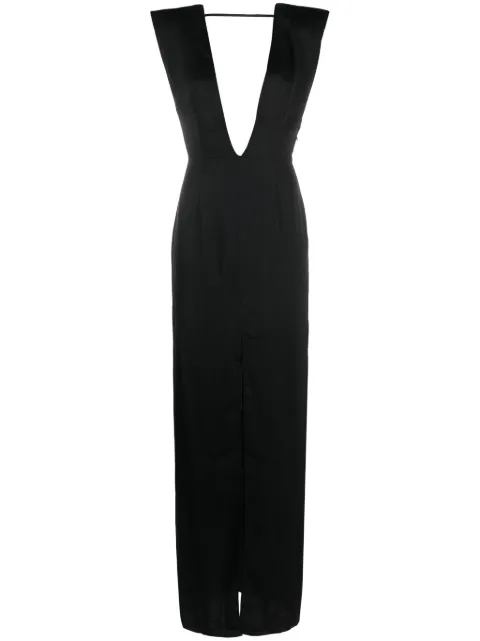 Maison Close V-neck satin-weave dress Black 561904