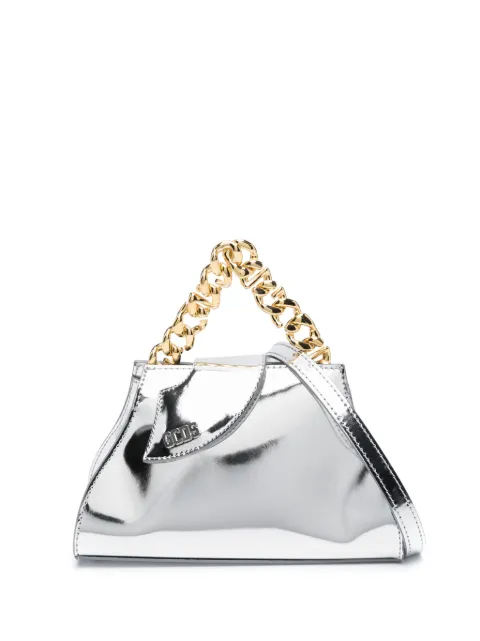 GCDS Comma faux-leather crossbody bag Silver FW23U500391