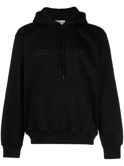 Carhartt WIP logo-embroidered cotton blend hoodie Black I030547