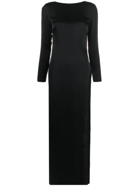 Maison Close satin V-back maxi dress Black 561909