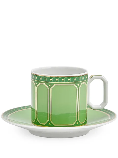 Swarovski Signum Fern espresso cup and saucer Green 1057042634914715