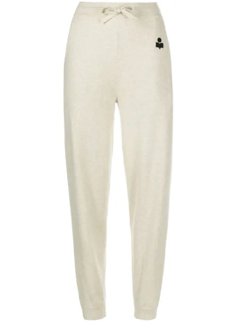 MARANT ÉTOILE Kira drawstring knitted trousers Neutrals PA0105FAA3L75E