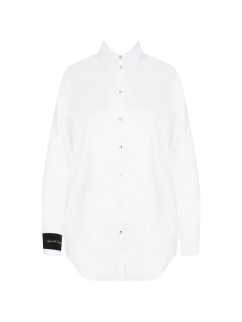 Maison Close logo-patch cotton poplin shirt White 561924