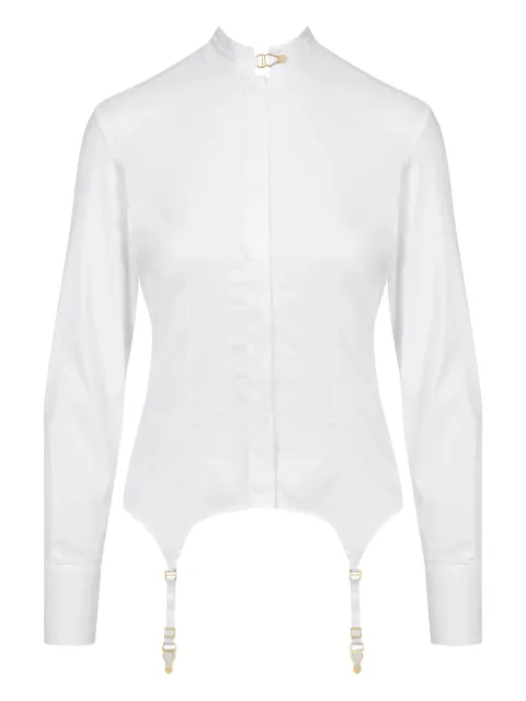 Maison Close braces-detail poplin shirt White 561864