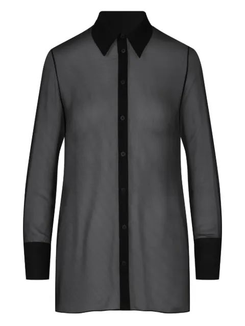 Maison Close long-sleeve semi-sheer shirt Black 561869