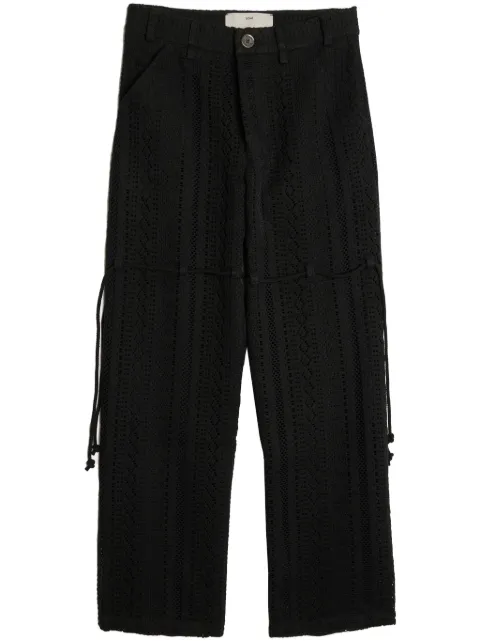 Song For The Mute chain-lace wide-leg trousers Black 232MPT076LACEBLK