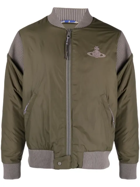 Vivienne Westwood Cyclist panelled bomber jacket Green 33040009W00M3M402