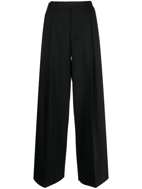 ARMARIUM concealed-front wool palazzo pant Black ARMTMP008W004002