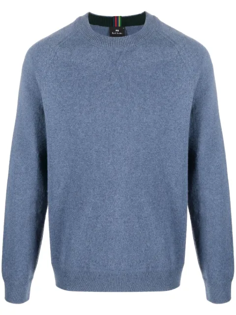 PS Paul Smith mélange-effect merino wool crew-neck jumper Blue M2R534XL21935