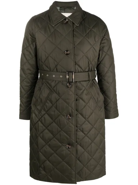 Barbour diamond-quilted single-breasted coat Green LQU1519SG71