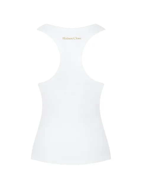 Maison Close scoop-neck organic cotton-blend top White 561854