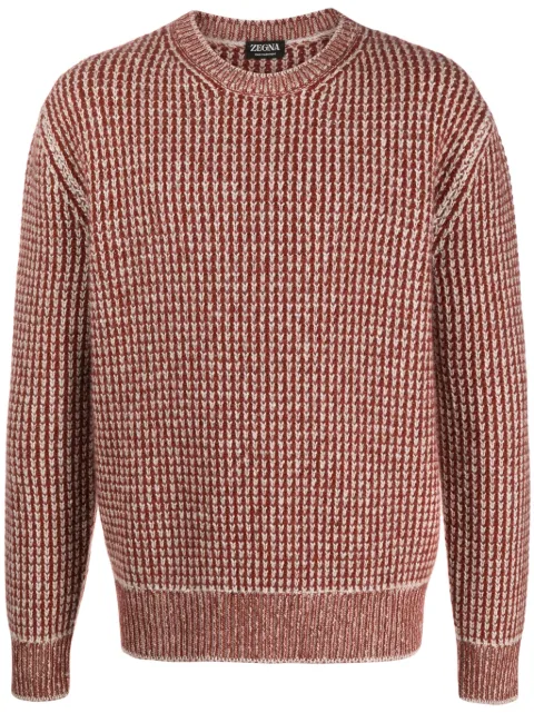 Zegna jacquard-knit cashmere jumper Red UCK53A6110