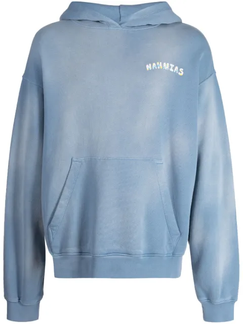 Nahmias Bunny-print cotton hoodie Blue AW23JSY2H1G15462
