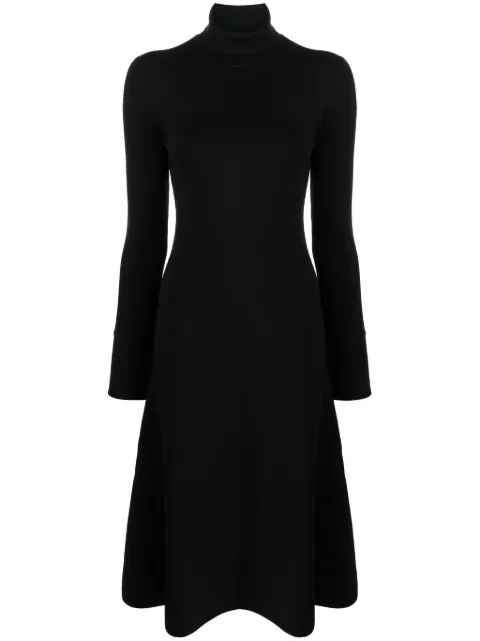 JOSEPH roll-neck flared midi dress Black JF006936