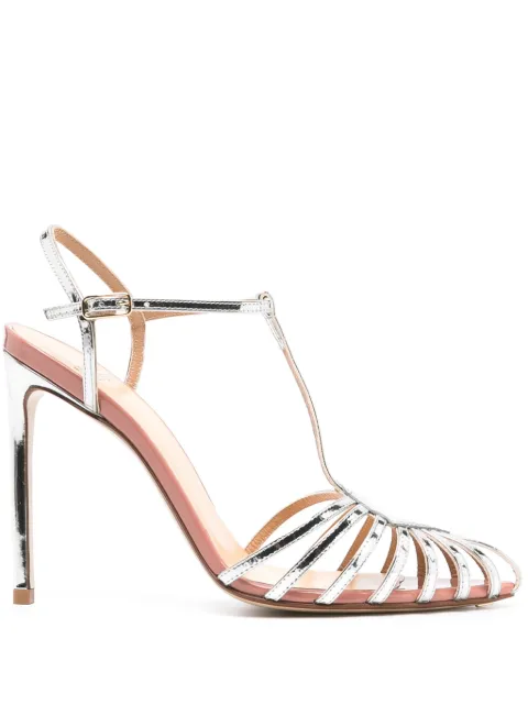 Francesco Russo metallic-effect patent-leather sandals Silver R1S502