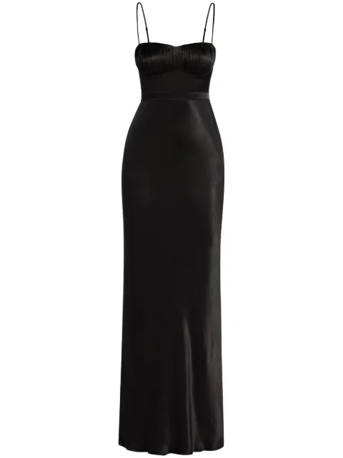 Shona Joy La Lune satin-finish gown Black SJ6063