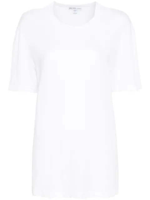James Perse scallop-edge cotton T-shirt White WUC3842