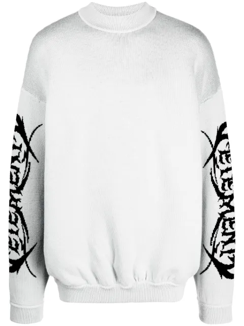 VETEMENTS logo-print merino wool jumper Grey UE54KN160G