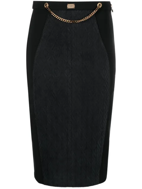 Elisabetta Franchi logo-plaque high-waisted skirt Black GO02836E2