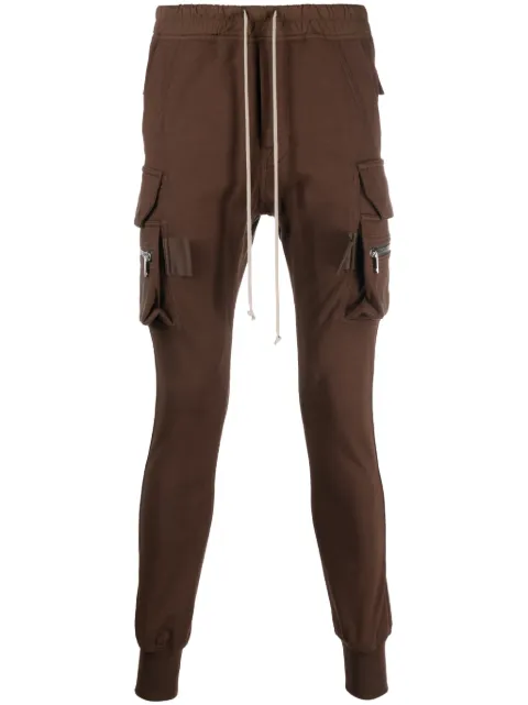 Rick Owens drawstring drop-crotch track pants Brown RU02C7396BA