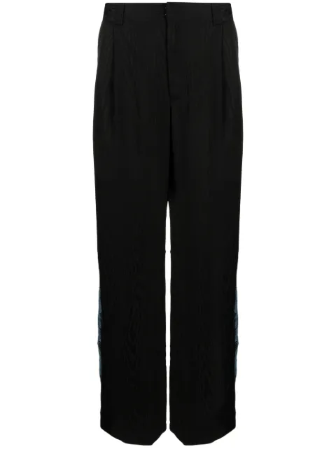Ahluwalia panelled pleat-detail straight-leg trousers Black MAHLUTR009AW23FA150BK