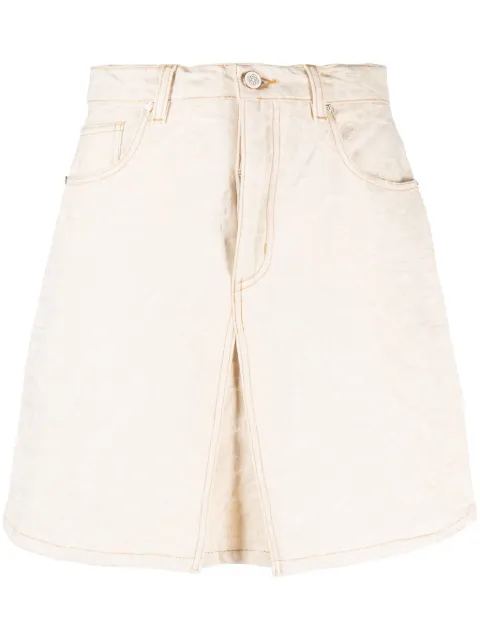 Casablanca monogram-jacquard denim skirt Neutrals SK10302