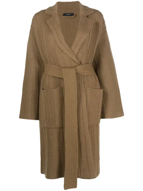 JOSEPH striped fine-knit coat Green JF006960
