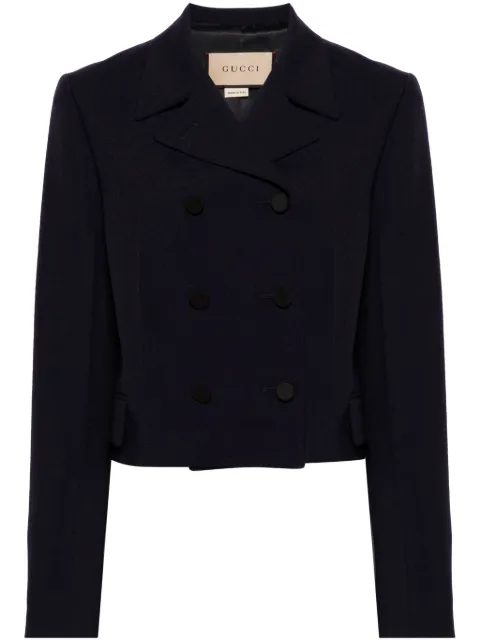 Gucci double-breasted cropped jacket Blue 759569ZAFAP