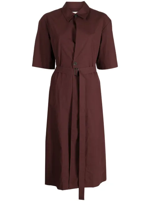Studio Nicholson Lugana Wrapover shirtdress Brown LUGANASNW1217
