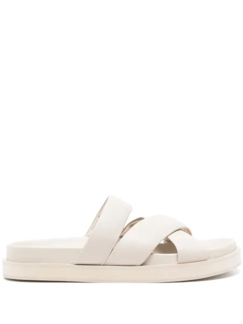 Senso Nico crossover-strap leather slippers White NICO