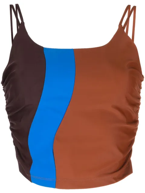 Ahluwalia Elshadai gathered-detail cropped top Brown WAHLUTO013AW23FA149BR