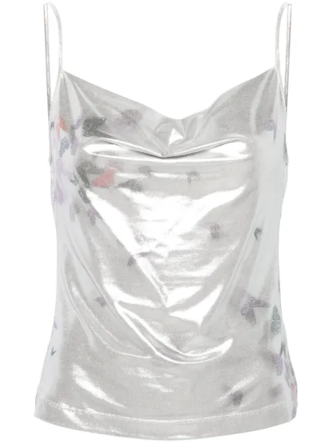 Maccapani Ita laminated tank top Silver 24EM2M0T060