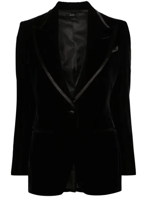 TOM FORD single-breasted velvet blazer Black GI2969FAX1113