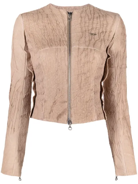 Diesel L-Crack leather jacket Pink A116810JNAN
