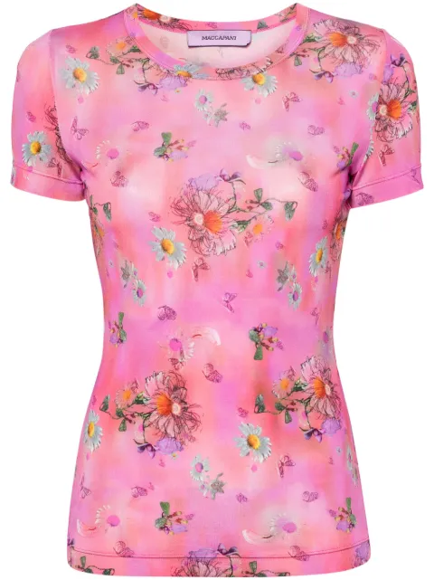 Maccapani The Skimpy floral-print T-shirt Pink 24EM2M0F010