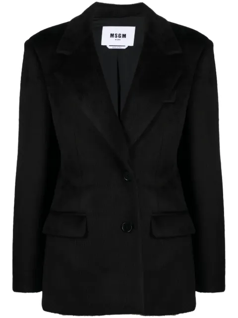 MSGM single-breasted peak-lapels blazer Black 3542MDG16237809